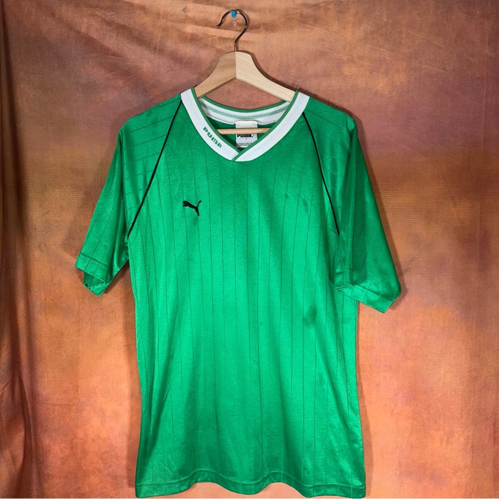 Green Puma vintage soccer jersey football